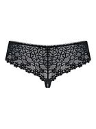 Romantic thong, small fishnet, floral lace